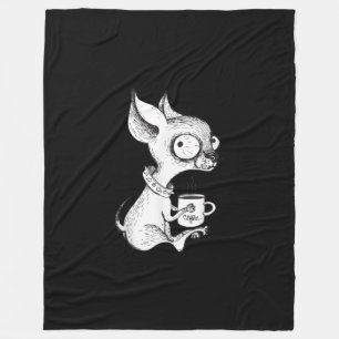 Cute Unique Chihuahua Coffee Art Hondenliefhebber Fleece Deken