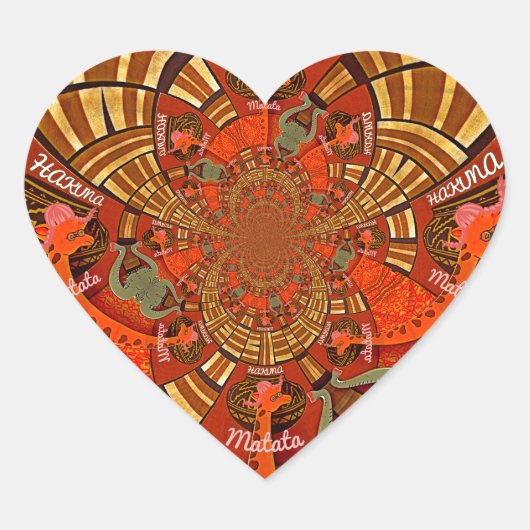 Cute Unique Giraffe Animal Hakuna Matata Design Hart Sticker (Voorkant)