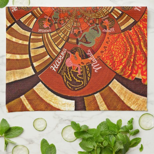 Cute Unique Giraffe Animal Hakuna Matata Design Theedoek (Gevouwen)