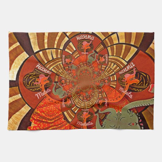 Cute Unique Giraffe Animal Hakuna Matata Design Theedoek (Horizontaal)