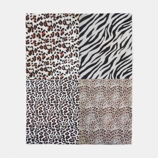 Cute Unique Mixed Leopard Zebra Animal Print Fleece Deken (Voorkant)