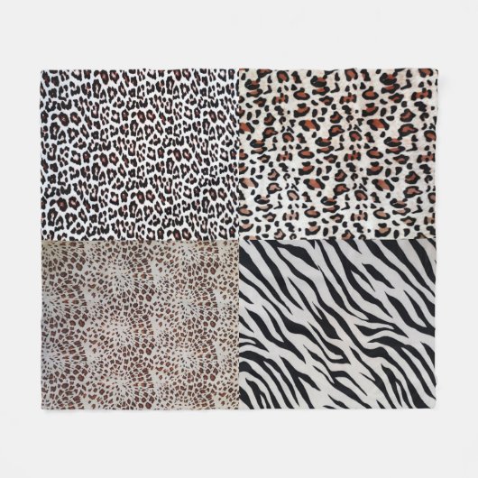 Cute Unique Mixed Leopard Zebra Animal Print Fleece Deken (Voorkant (Horizontaal))