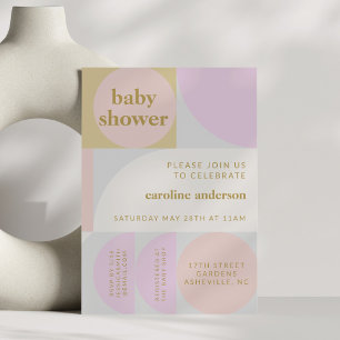 Cute Unique Modern Pastel Geometric Baby shower Kaart