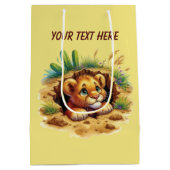 Cute unisex baby lion customizable medium cadeauzakje (Achterkant)