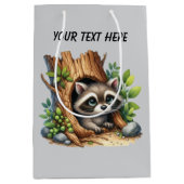 Cute unisex baby raccoon customizable medium cadeauzakje (Voorkant)