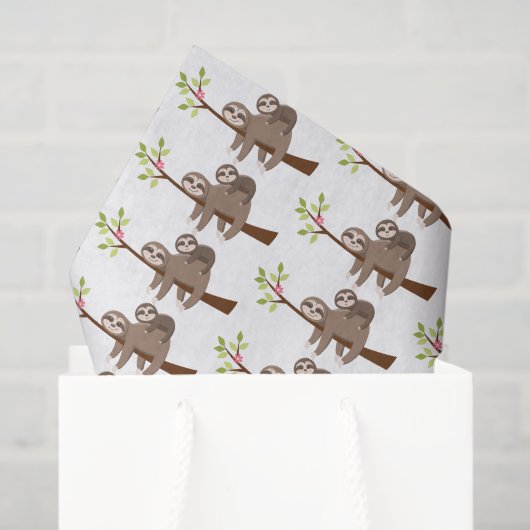 Cute unisex baby sloth party mamma tissue tissuepapier (Cadeauzakje)