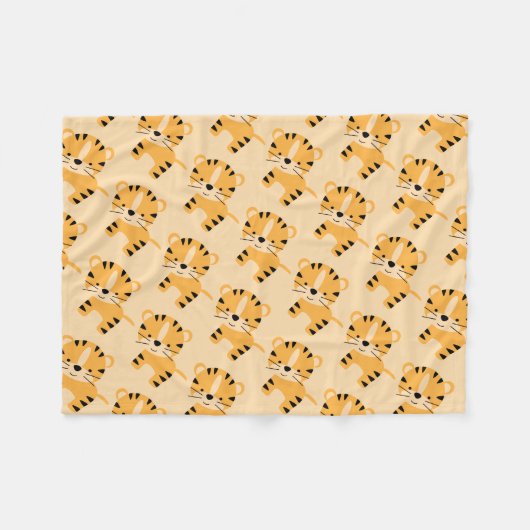 Cute Unisex Baby Tiger Fleece Deken (Voorkant (Horizontaal))