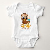 Cute unisex owl add text romper (Voorkant)