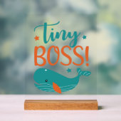 Cute unisex tiny boss word art nursery acryl bord (Neutraal)