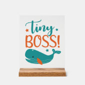Cute unisex tiny boss word art nursery acryl bord (Voorkant)