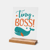 Cute unisex tiny boss word art nursery acryl bord (Hoek)