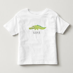 Cute Unisex Waterverf Crocodile Safari met naam Kinder Shirts
