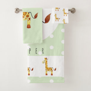 Cute Unisex Waterverf Giraffe Safari Baby/Child Bad Handdoek