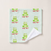 Cute Unisex Waterverf Oerwoud Kikker Baby/Kind Bad Handdoek (Wasdoekje)