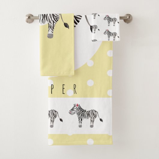 Cute Unisex Waterverf Zebra Safari Baby/Child Bad Handdoek (Insitu)