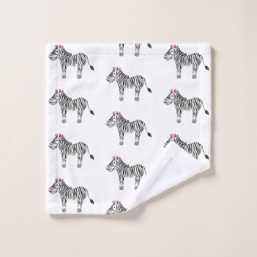 Cute Unisex Waterverf Zebra Safari Baby/Child Bad Handdoek (Wasdoekje)