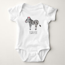 Cute Unisex Waterverf Zebra Safari met naam