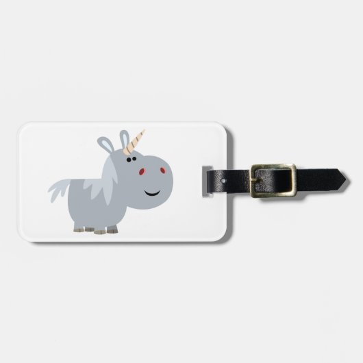 Cute unscable Cartoon Unicorn Bagagelabel (Voorkant horizontaal)