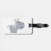 Cute unscable Cartoon Unicorn Bagagelabel (Achterkant horizontaal)