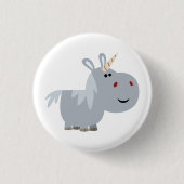 Cute unscable Cartoon Unicorn Button Badge (Voorkant)