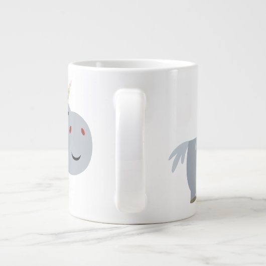 Cute unscable Cartoon Unicorn Jumbo Mok (Achterkant)