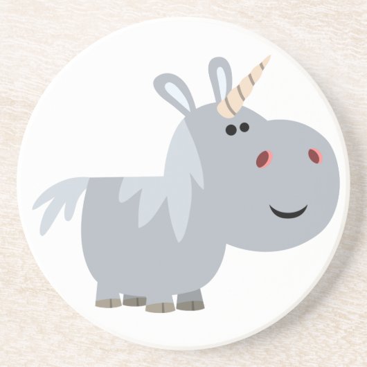 Cute unscable Cartoon Unicorn Onderzetter (Voorkant)