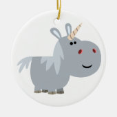 Cute unscable Cartoon Unicorn Ornament (Voorkant)