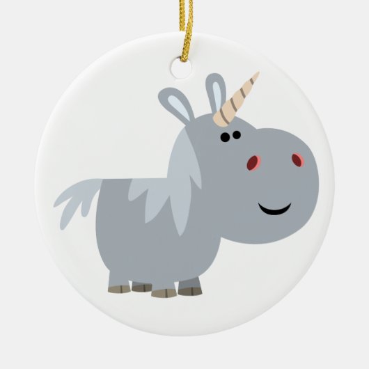 Cute unscable Cartoon Unicorn Ornament (Voorkant)