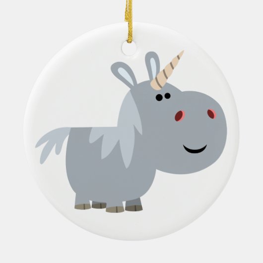 Cute unscable Cartoon Unicorn Ornament (Achterkant)