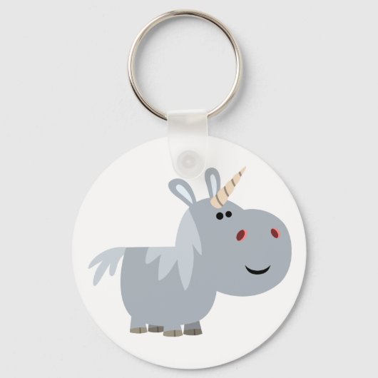 Cute unscable Cartoon Unicorn Sleutelhanger (Voorkant)