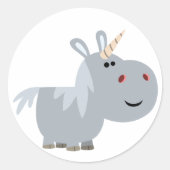 Cute unscable Cartoon Unicorn Sticker (Voorkant)