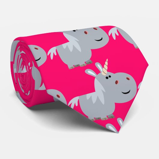 Cute unscable Cartoon Unicorn Stropdas (Opgerold)