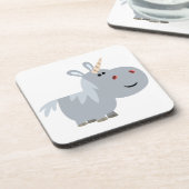 Cute unscrutable Cartoon Unicorn Onderzetters Set (Linkerzijde)