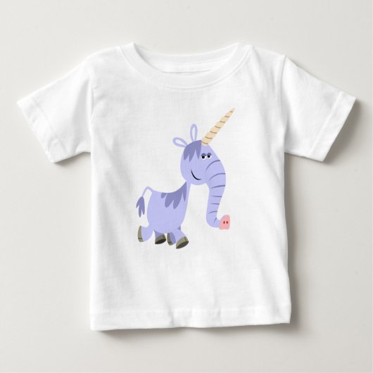 Cute Unusual Cartoon Unicorn Baby T-Shirt (Voorkant)