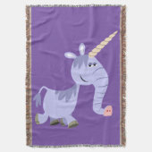 Cute Unusual Cartoon Unicorn Throw Blanket Deken (Voorkant Verticaal)