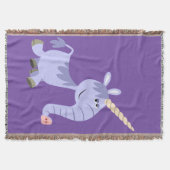 Cute Unusual Cartoon Unicorn Throw Blanket Deken (Voorkant)