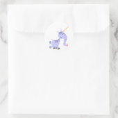 Cute Unusual Cartoon Unicorn ticker Ronde Sticker (Tas)