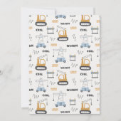 Cute Urban Construction Crane Boy's Baby shower Bedankkaart (Achterkant)