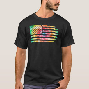Cute US Vlag Tie Dye kleding Tie Dye Outfit Heren T-shirt