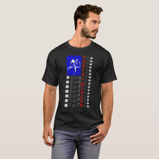Cute Usa Theme Postal Worker Mail Carrier Costuum T-shirt (Voorkant volledig)