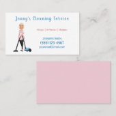 Cute Vacuum House Cleaning Maid Service Visitekaartje (Voorkant / Achterkant)