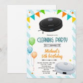Cute vacuüm thema feest uitnodiging (Voorkant / Achterkant)