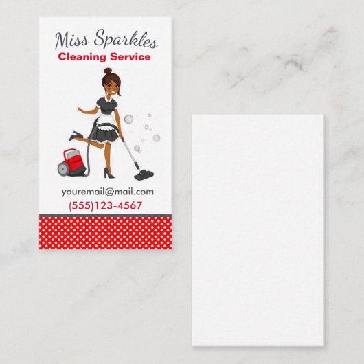 Cute Vacuumuming Service Visitekaartje (Voorkant / Achterkant)