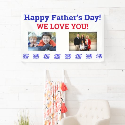 Cute Vaderdag Best Dad Photo Spandoek (Insitu)