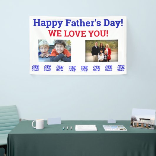 Cute Vaderdag Best Dad Photo Spandoek (Beurs)