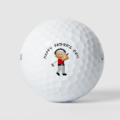 Cute Vaderdag Golfer Dad Golfballen (Voorkant)