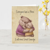 Cute Vaderdag Great Grandpa my Hero Beer Kaart (Gele Bloem)