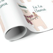 Cute vakantie Fa La Llama-ontwerp Cadeaupapier (Rol Hoek)
