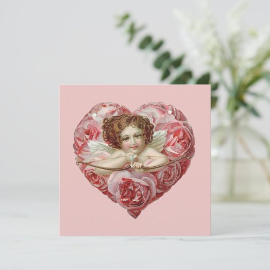 Cute  Valentijn Angel Feestdagenkaart (Staand voorkant)
