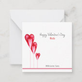 Cute Valentijn Art, gepersonaliseerde flatnote Kaa Notitiekaartje (Voorkant)